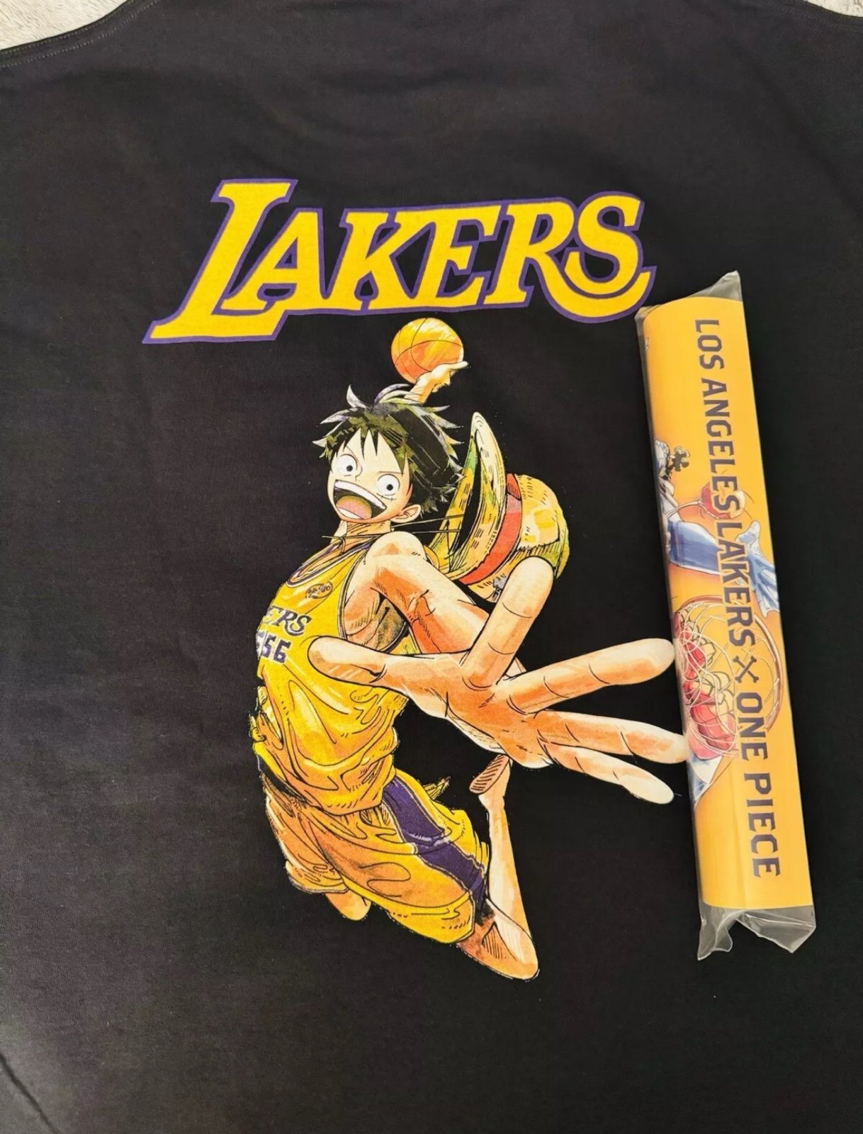 Lakers X One Piece Anime Collab Shirt, SGA 2.28.25 XL with Poster 11x17