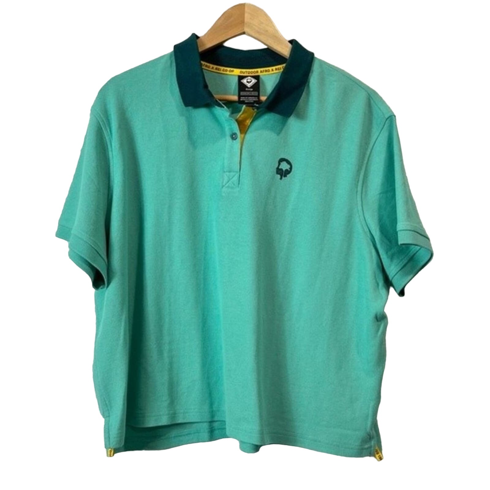 Outdoor Afro X Rei Women's XL Boxy Mint Green Crop Polo