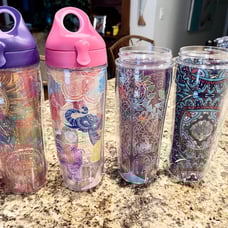4 Tervis Tumblers-yoga theme 24 oz.