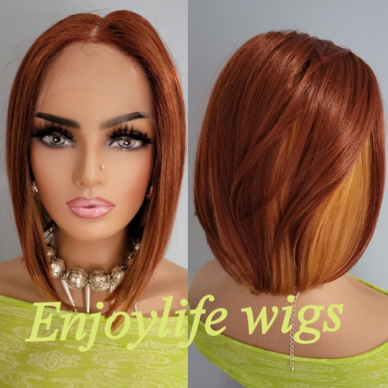 Peekaboo human hair bob wig