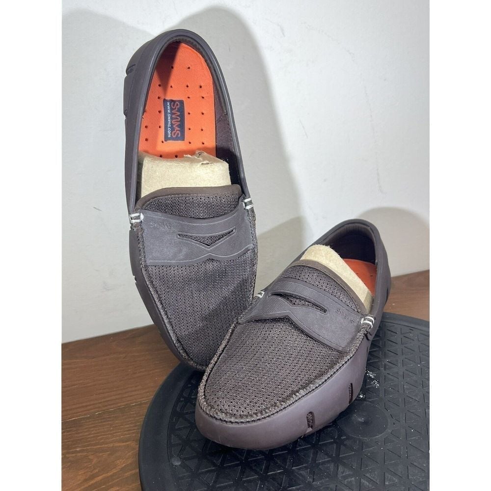 SWIMS Penny Loafer Mesh Washable Water Shoes Boating Lake Men's Sz 7 Brown NWOB