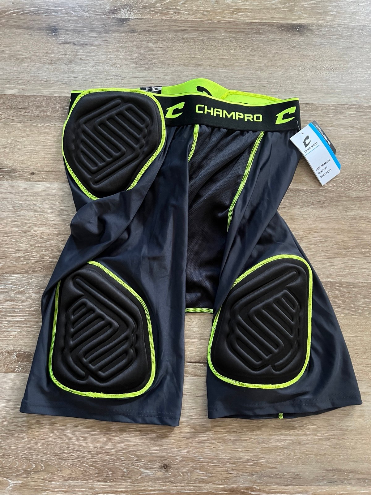 Champro Men's Bull Rush 5 Pad Integrated Football Girdle FPGU10 Black 3X