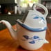 Vintage Rosenthal China Blue Ivy Leaves Tilt Teapot, Kronach, Germany 1945-46