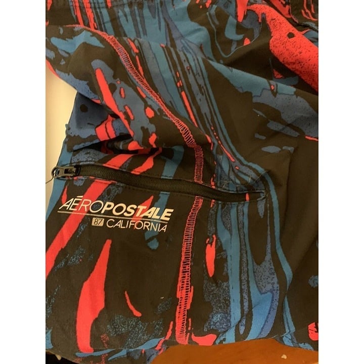 Aeropostale 87 California Board Shorts Men’s Sz 36 Blue Pink Swirl Trunks