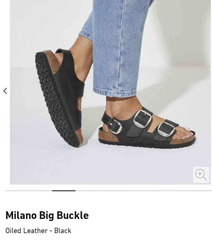 Milano Big Buckle Birkenstock Sandals | Black | Size 37
