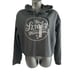 Moonshine Women's Black Distressed Logo Drawstring Crop Hoodie Jacket 2XL NWT