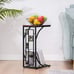 C Shaped End Table with Storage Shelf Iron Side Table Coffee Table