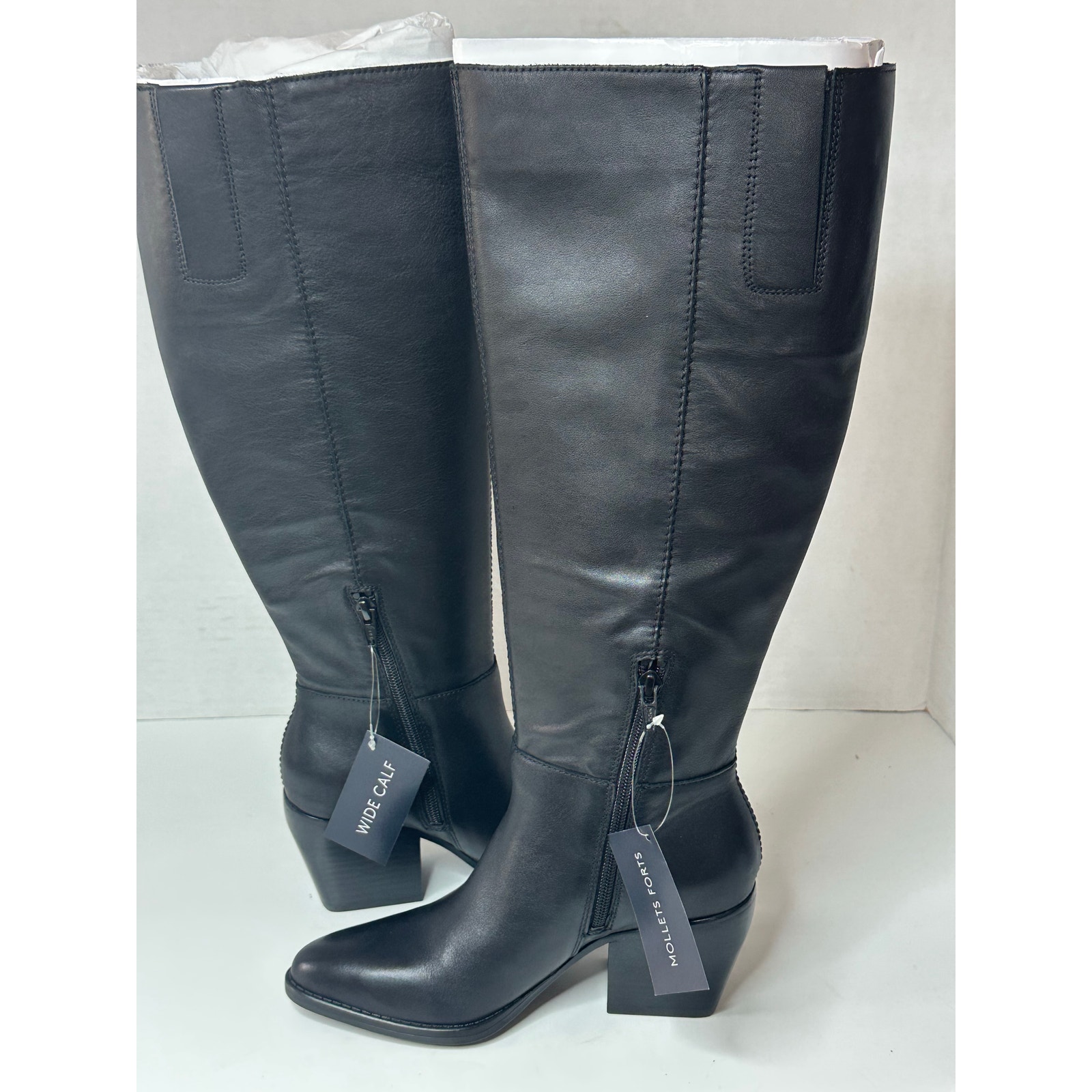 Naturalizer Fae Pointed Toe Knee High Western Boots Black Size 5.5M Wide Calf