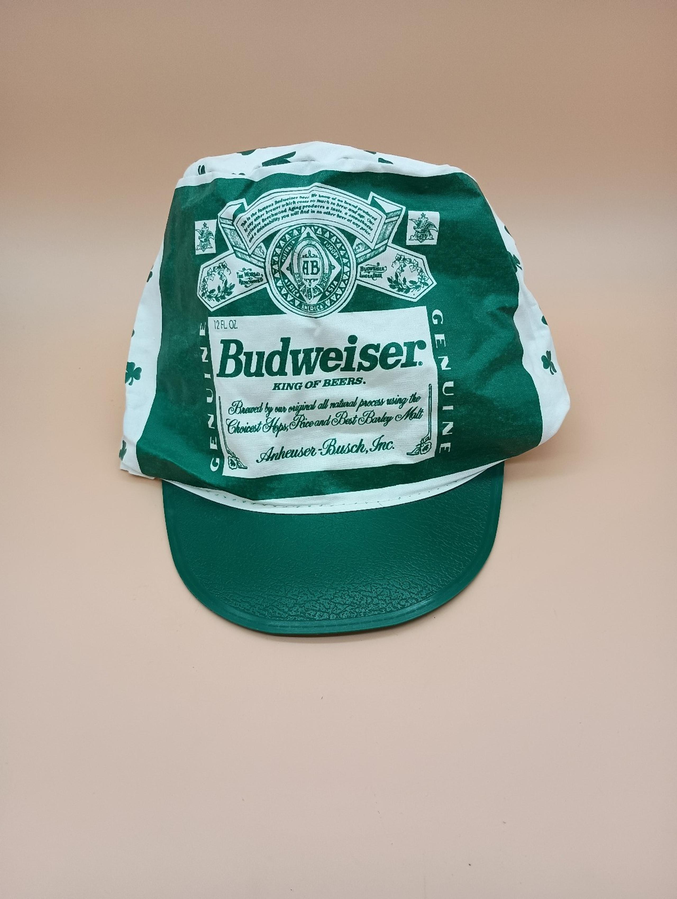 Vintage Budweiser Beer Shamrock St. Patrick's Day Painters Hat Adult Men 7" tall