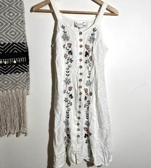 bohemian white embroidered