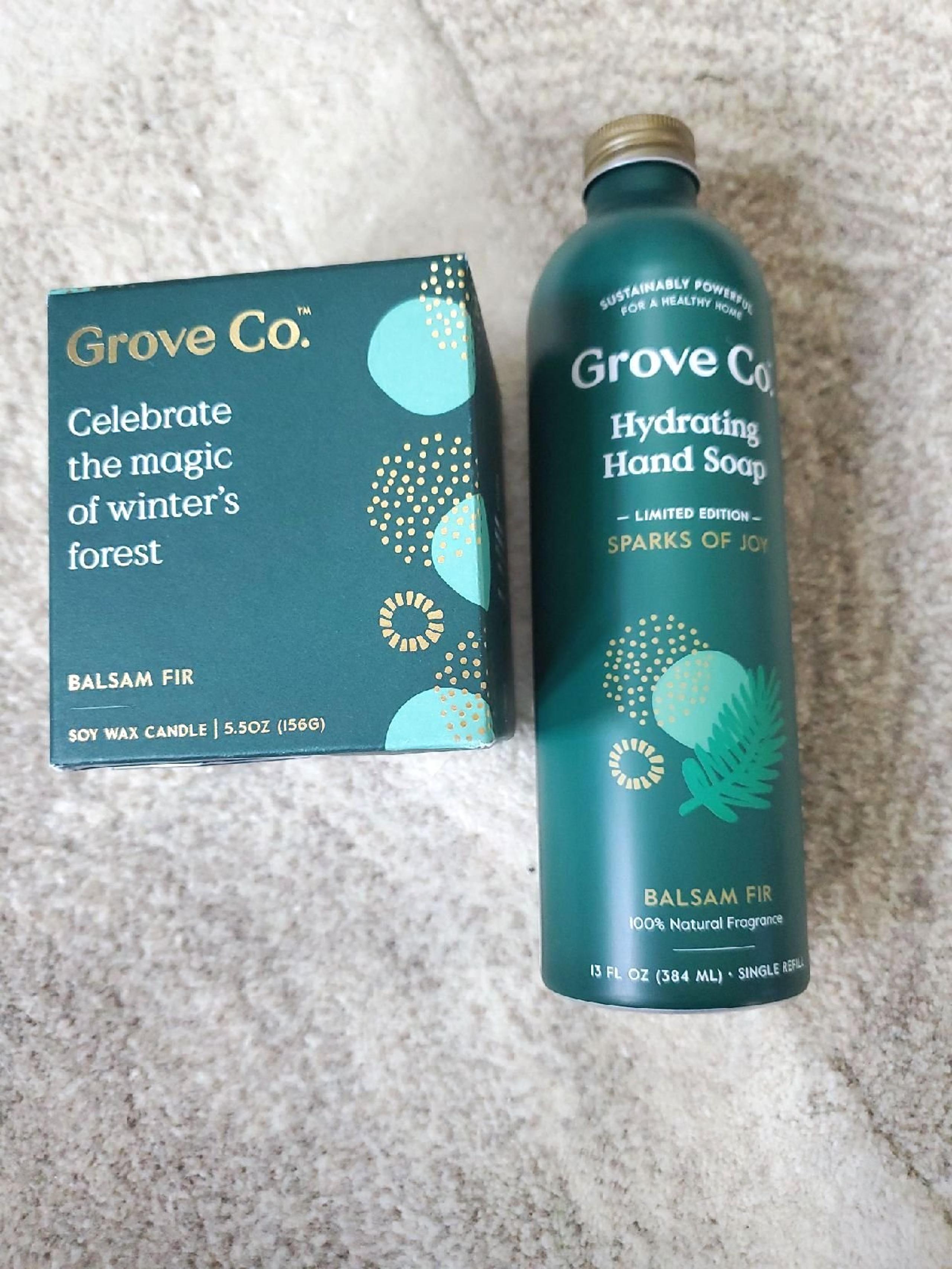 NIB Grove Co. Limited Edition Sparks of Joy Dish Soap Dispenser & Candle & Hand