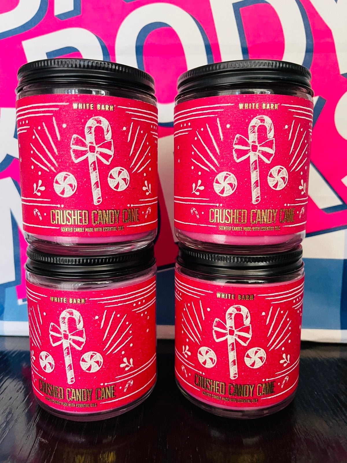 4 BBW Crushed candy cane 7 oz Candle