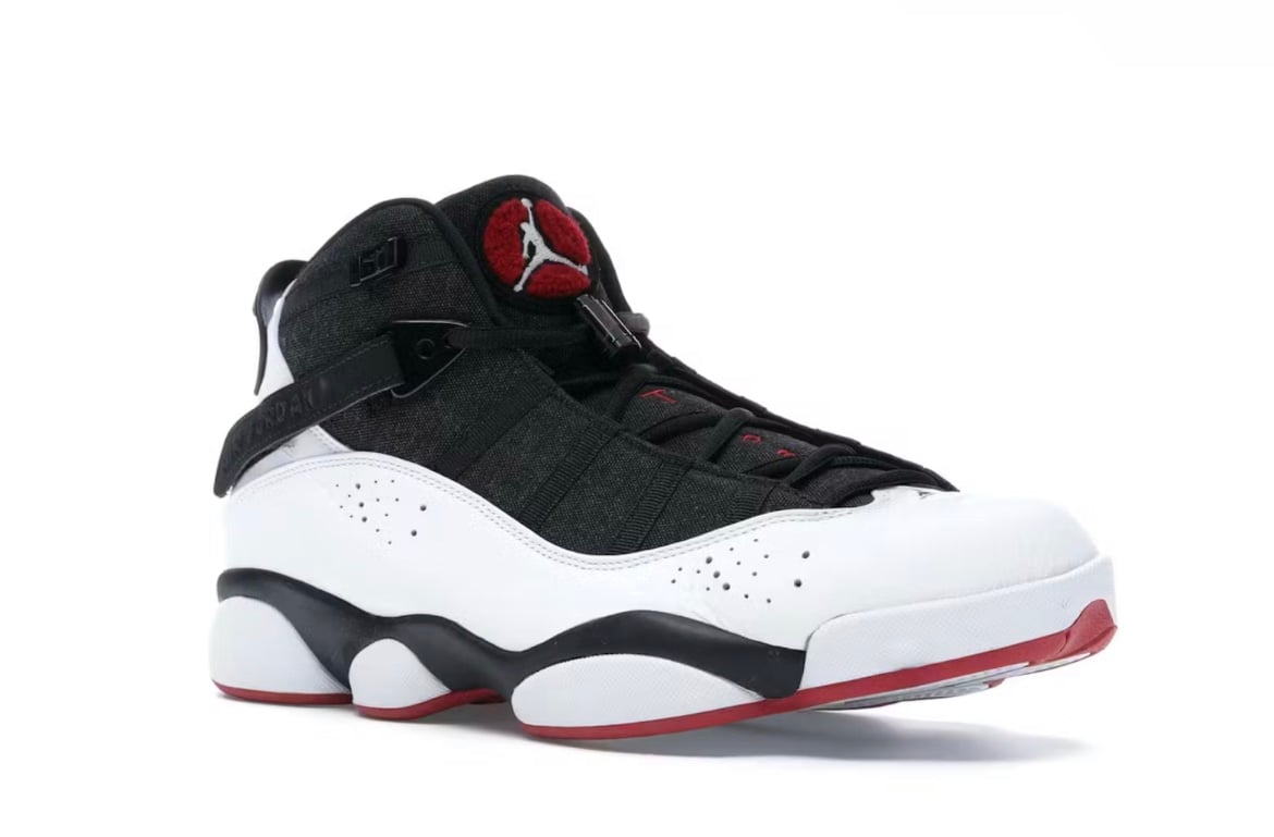 Jordan 6 ring black white gym red
