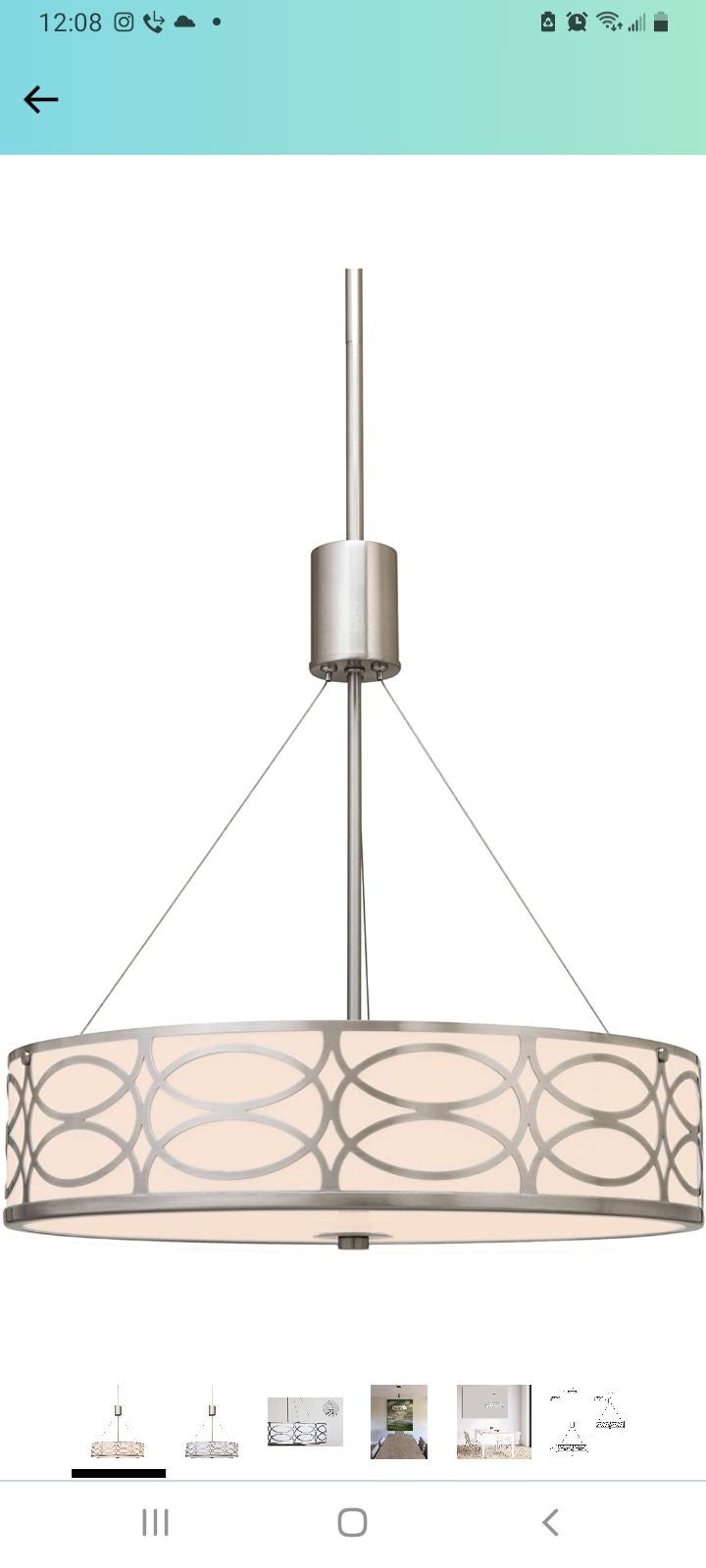 3 light metal drum chandelier
