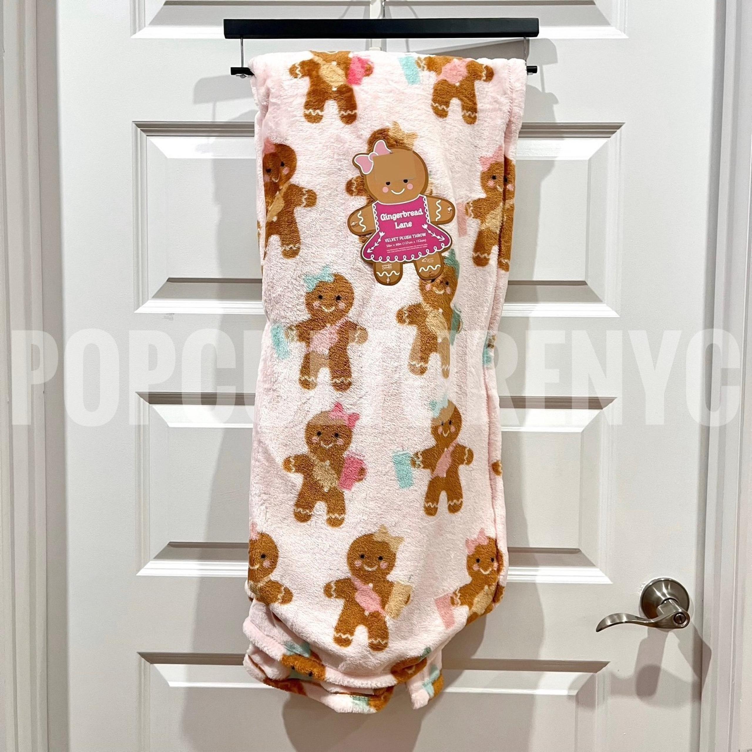 Pink Christmas Gingerbread Stanley Cup Plush Throw Blanket