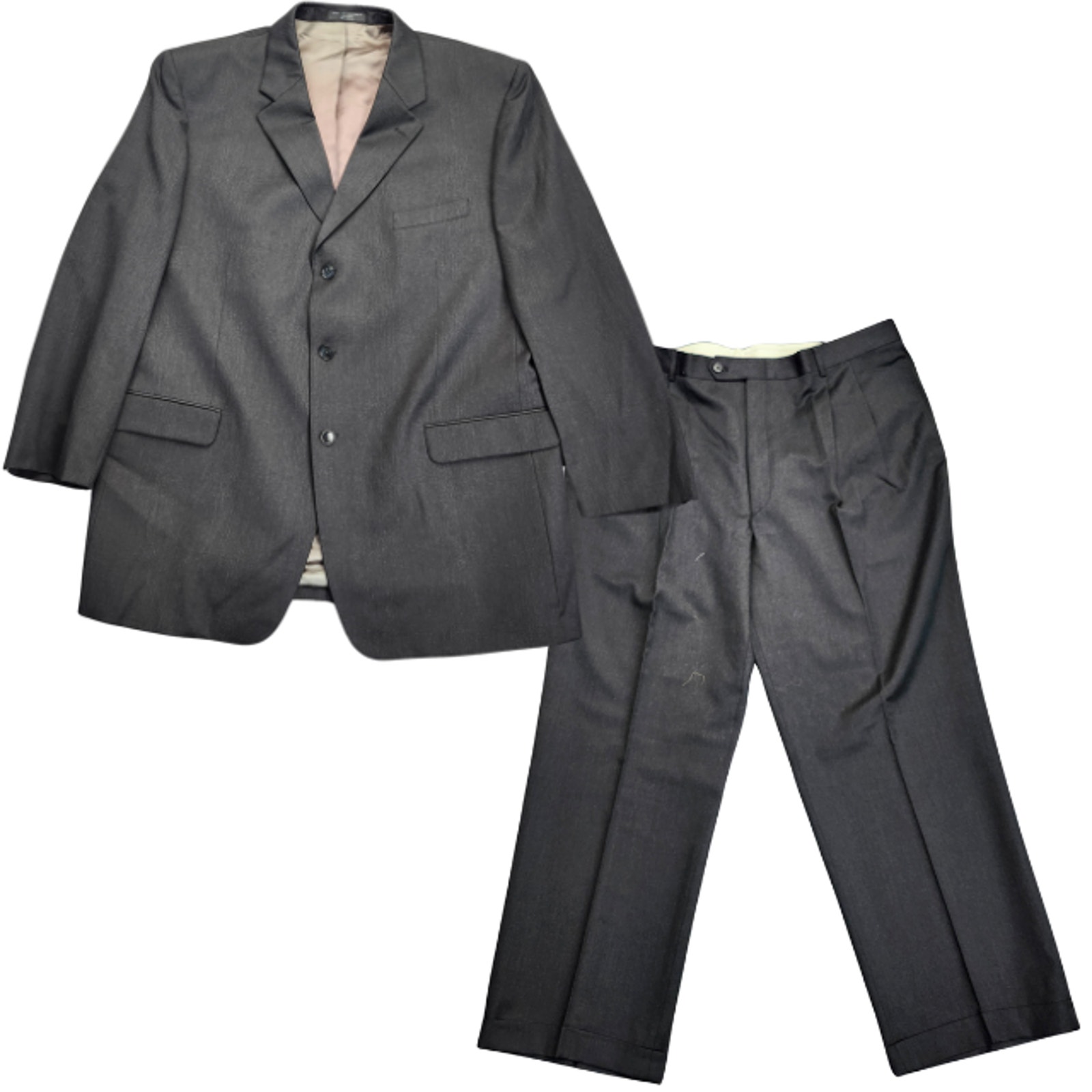 NEW Mens 100% Wool Suit Set Black Jacket 48 Long, Dress Pants 40 Waist