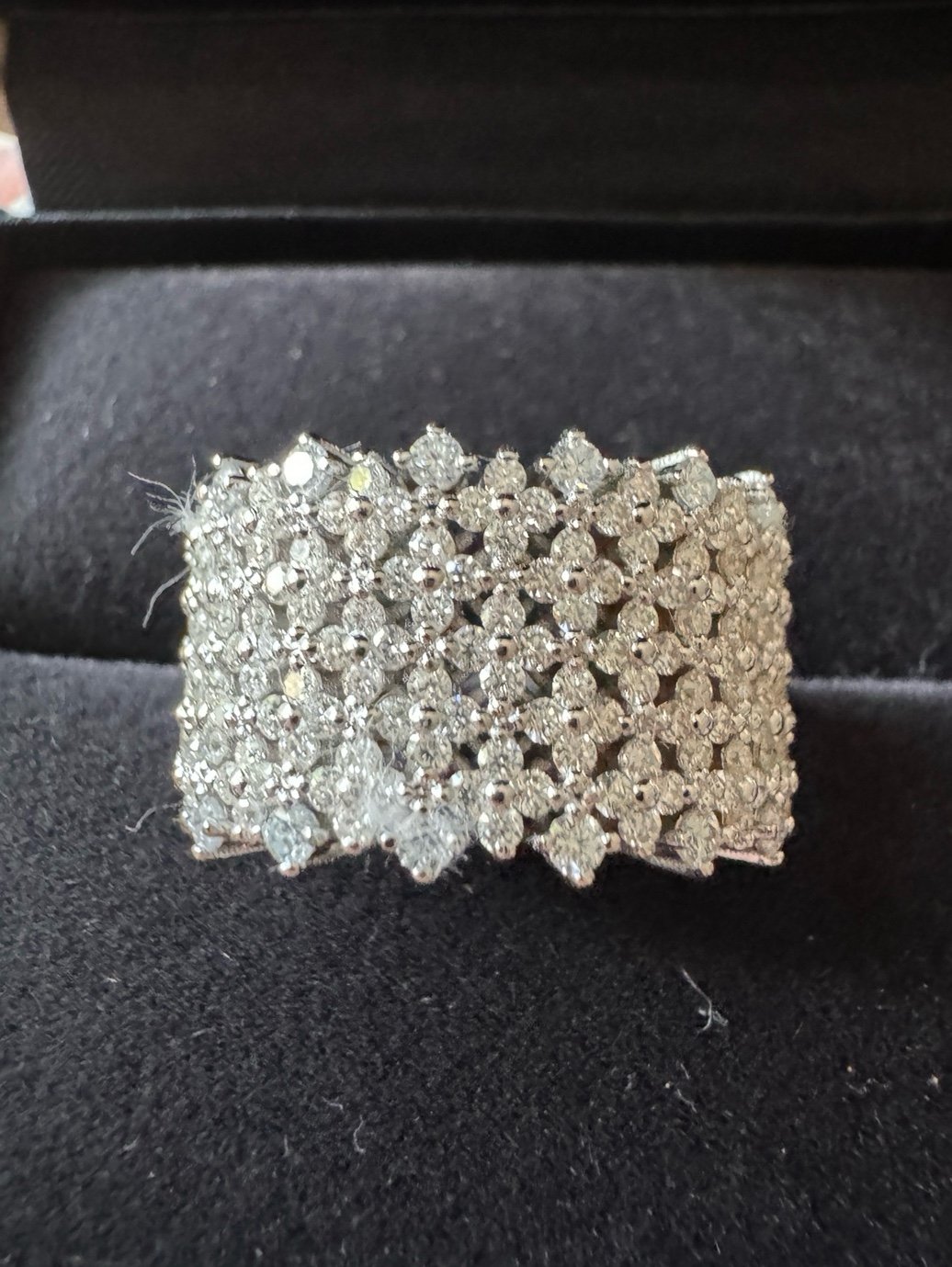 Moissanite Statement Ring 925/18k Size 7.5