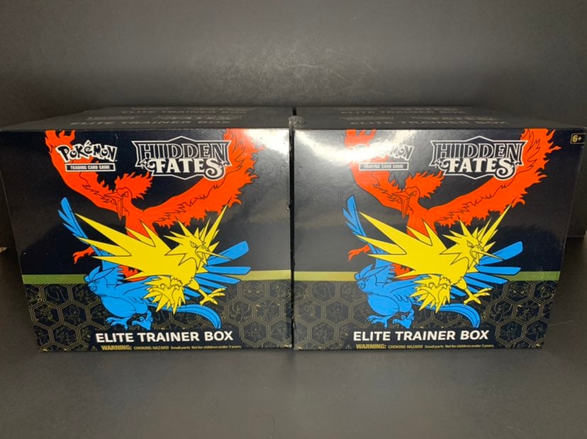 4 Pokemon hidden Fates Elite Trainer Box