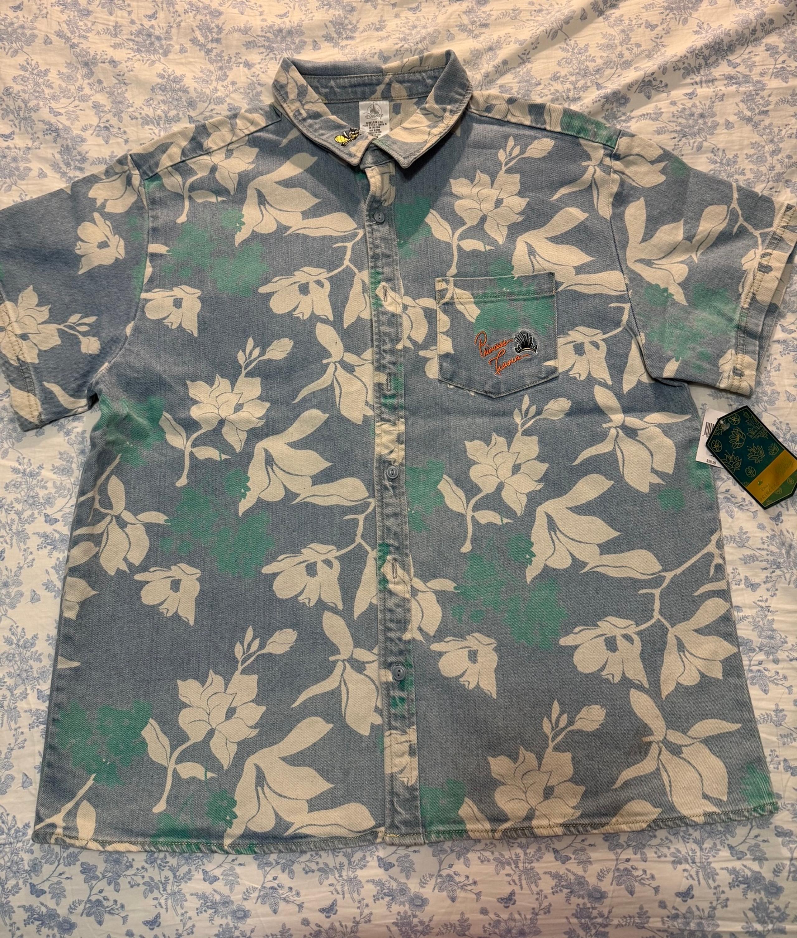 Disney “Color Me Courtney” Denim Button Up Princess Tiana Men’s Shirt