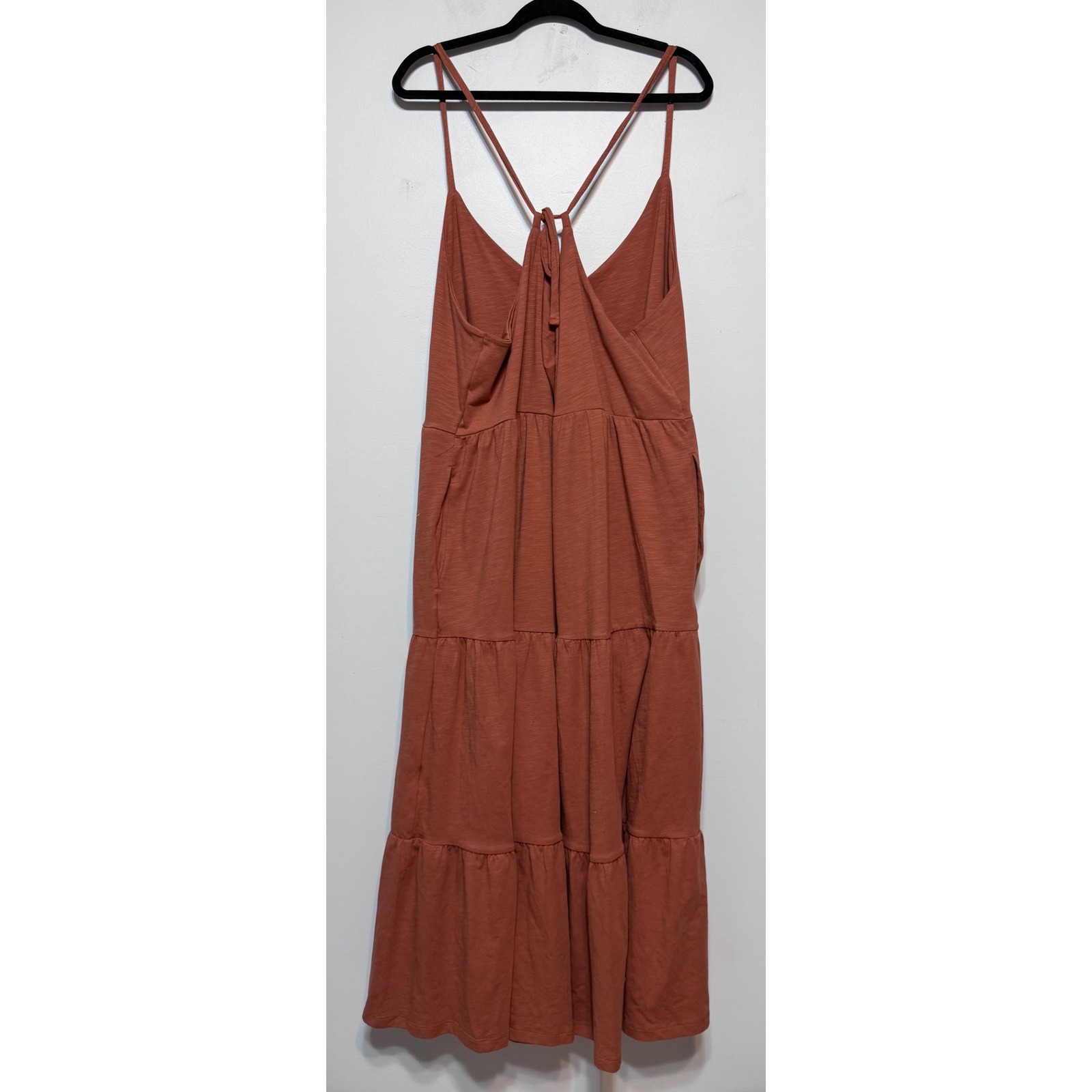 OLD NAVY Boho Tiered Maxi Dress Plus Size 3X Terracotta Cottagecore Festival