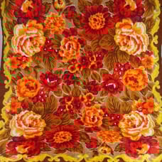 Vintage 1960's 1970's MCM floral earth tone twin comforter Mid Century Modern