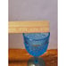 Set 3 Daisy and Button Pattern Glass Light Blue 5.25 GOBLETS WINE WATER