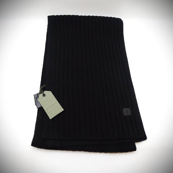 ALLSAINTS Rib Knit Mix Scarf in Black