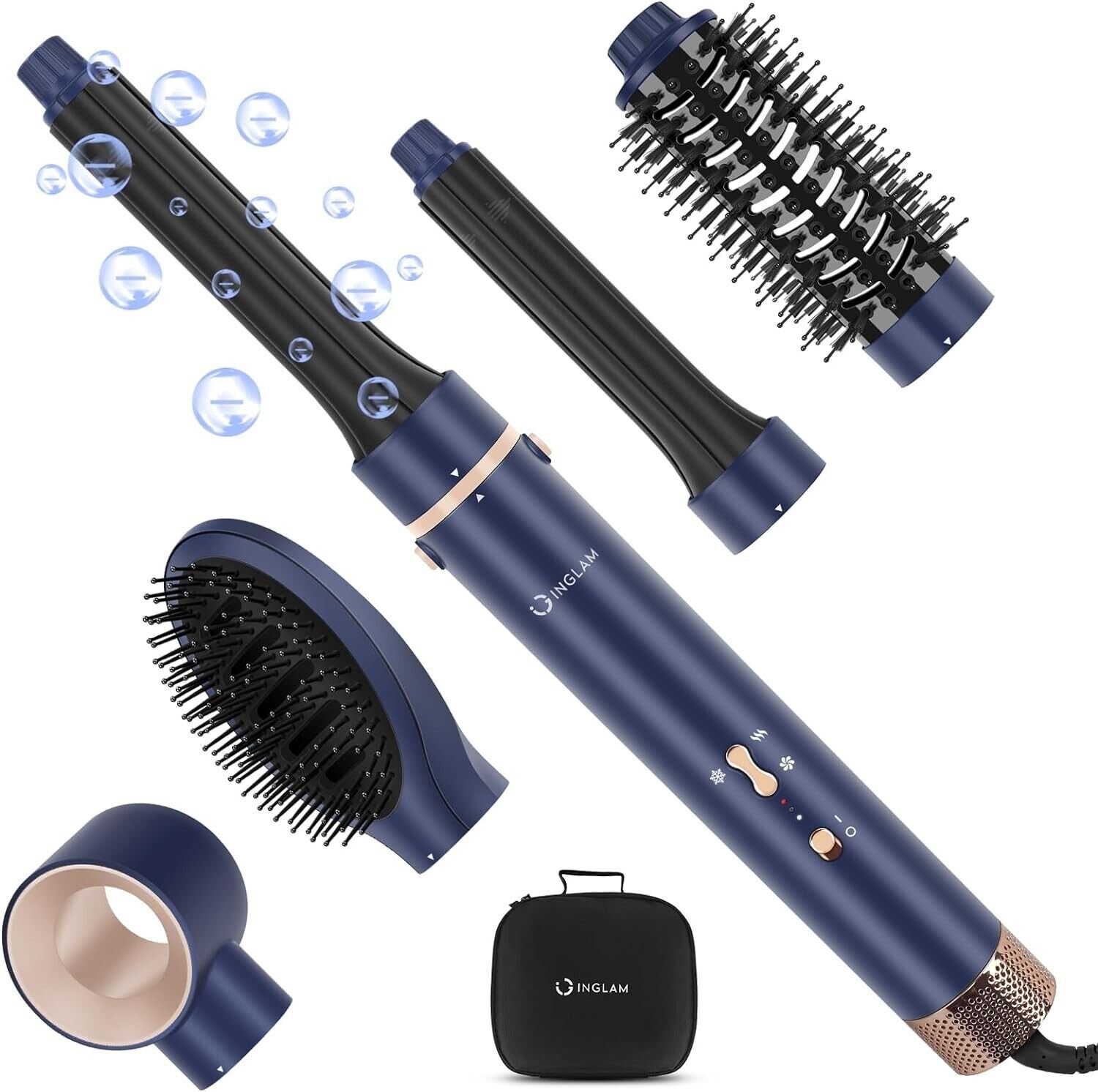 5-in-1 Blow Dryer Brush & 28MM Air Curling Iron for Fast Styling
