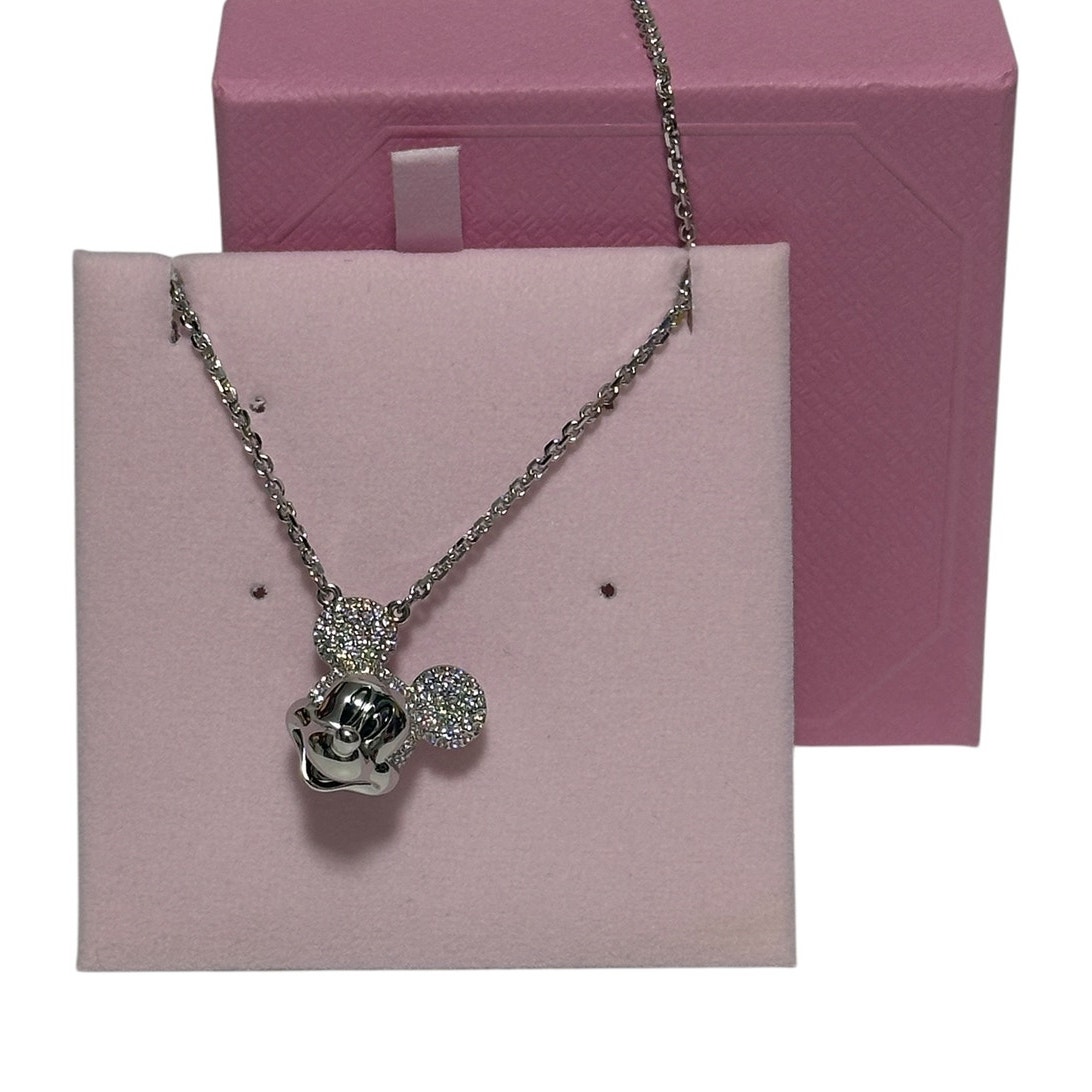 Swarovski Disney Mickey Mouse Pendant White, Rhodium Plated Necklace