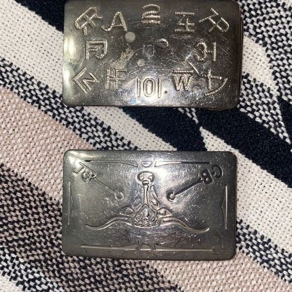 Chambers Belt Company silver belt buckle lot