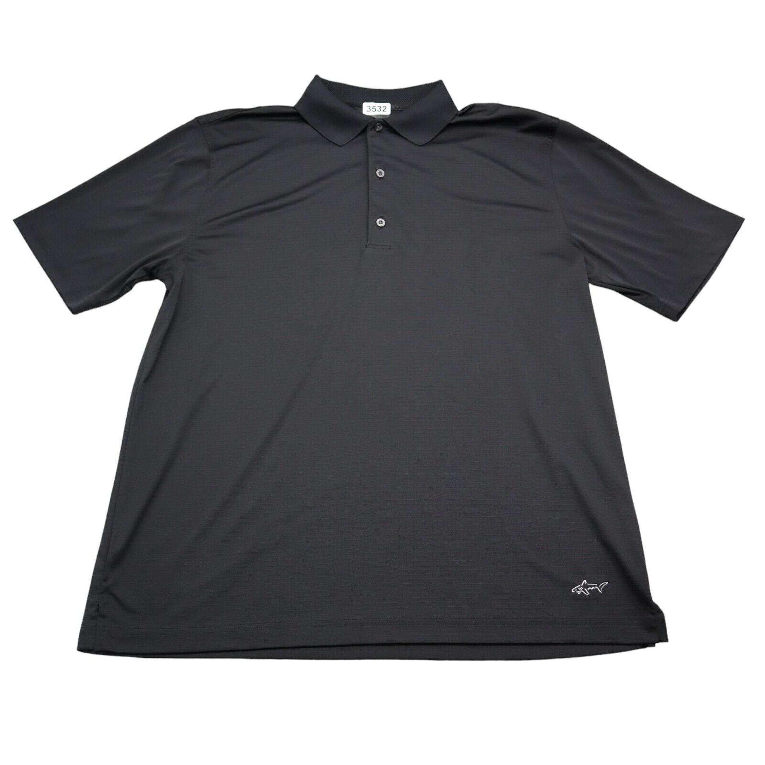 Greg Norman Shirt Mens Large Black Polo Golf Lightweight ML75 Golfing