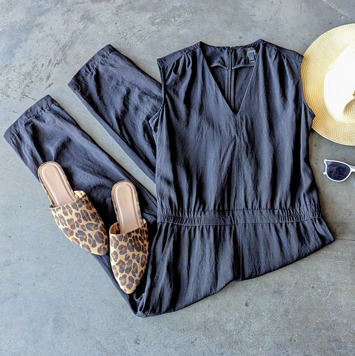 J. Crew Black Crepe V-Neck Sleeveless Jumpsuit size 4