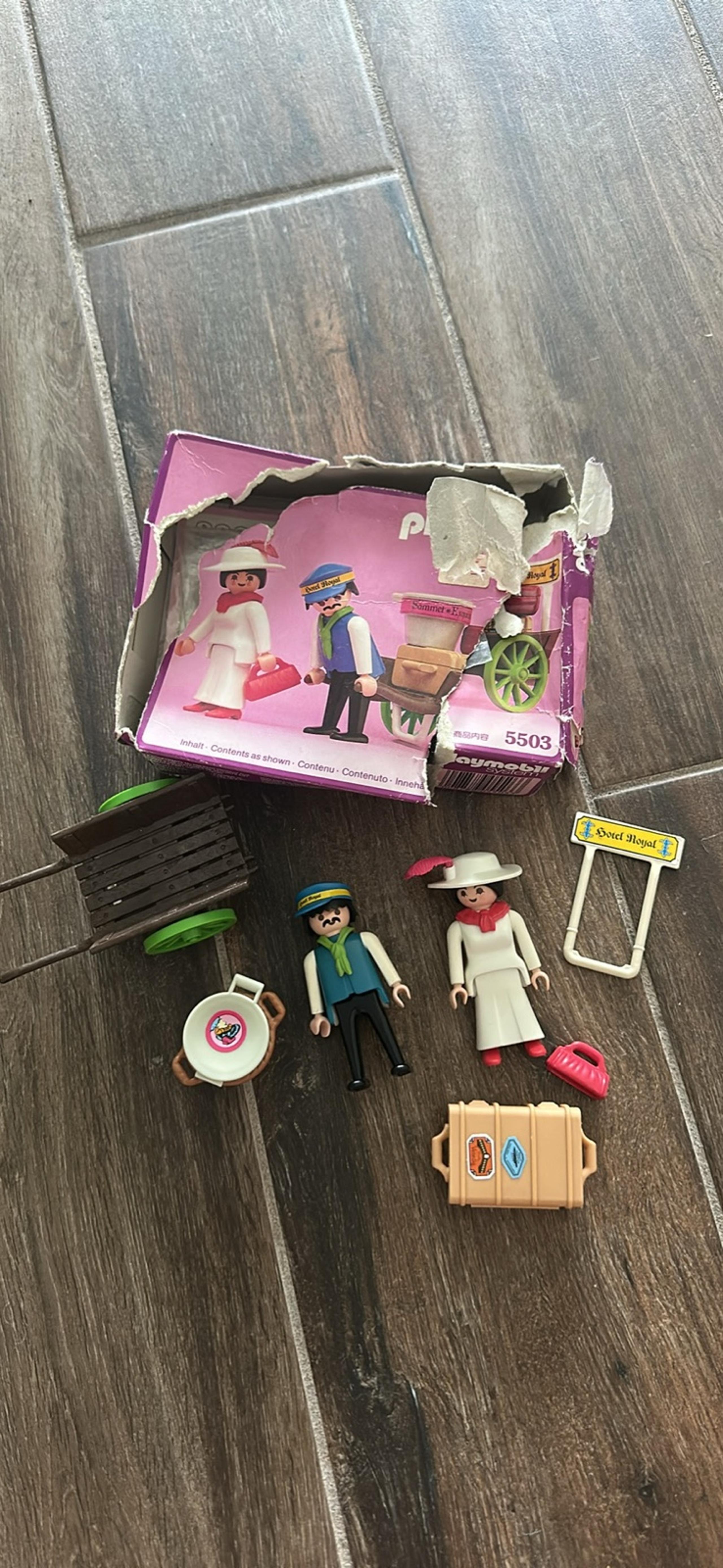 playmobile vintage vendor with cart