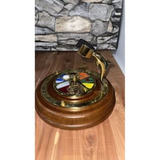 VTG GATCO Wind-Up Wood-Brass Kaleidoscope Wheel & Music Stand - STAND ONLY