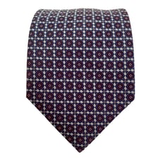 BRIONI Blue Geometric Silk Tie Hand Made In Italy 59 -3.75 EX COND