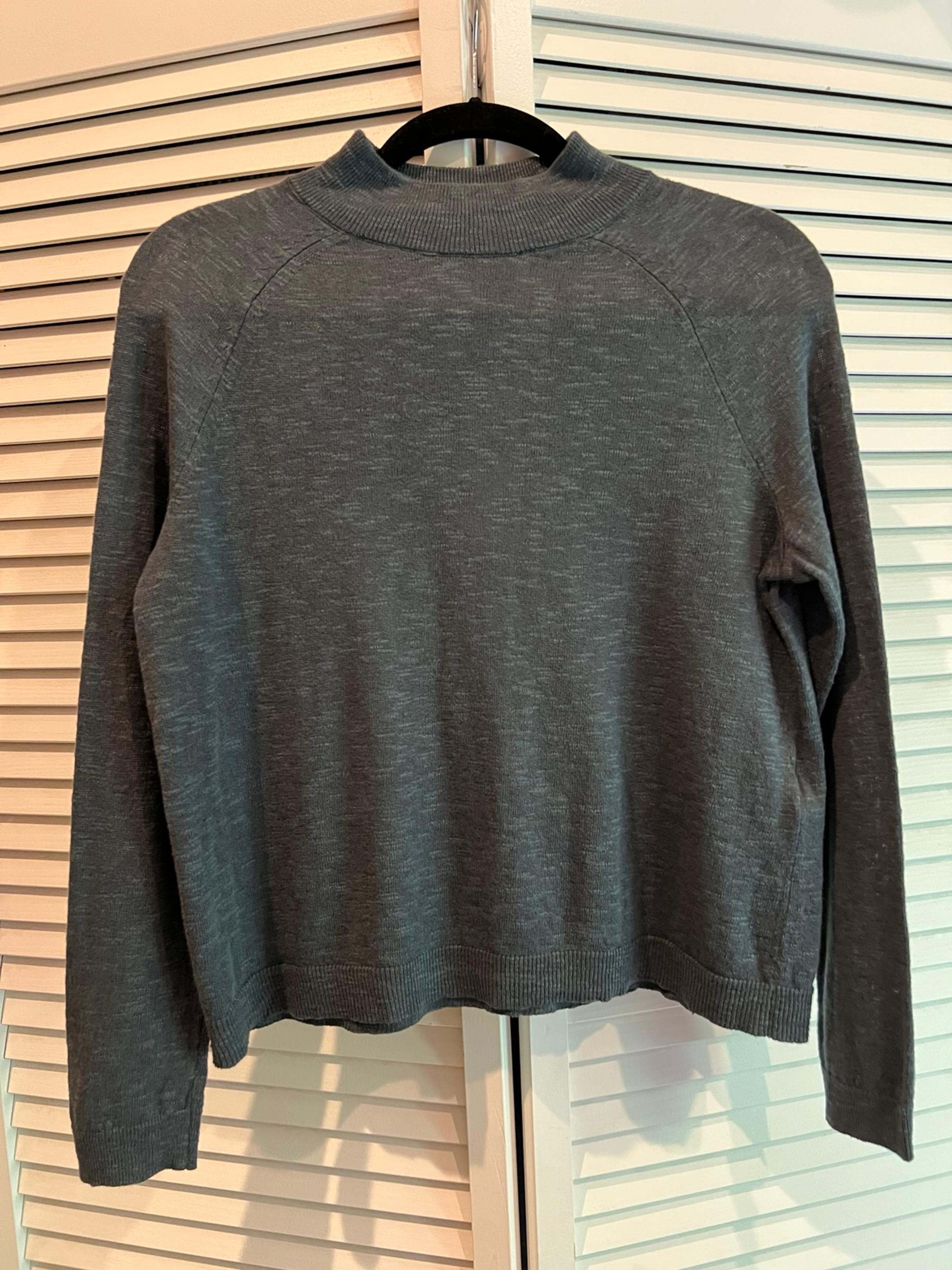 NWT Eileen Fisher Eucalyptus Organic Linen Cotton Funnel Neck Sweater PP/PTP