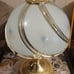Floral Brass and Glass Swoop 6 Panel 80's Style bedroom lamp