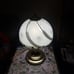 Floral Brass and Glass Swoop 6 Panel 80's Style bedroom lamp