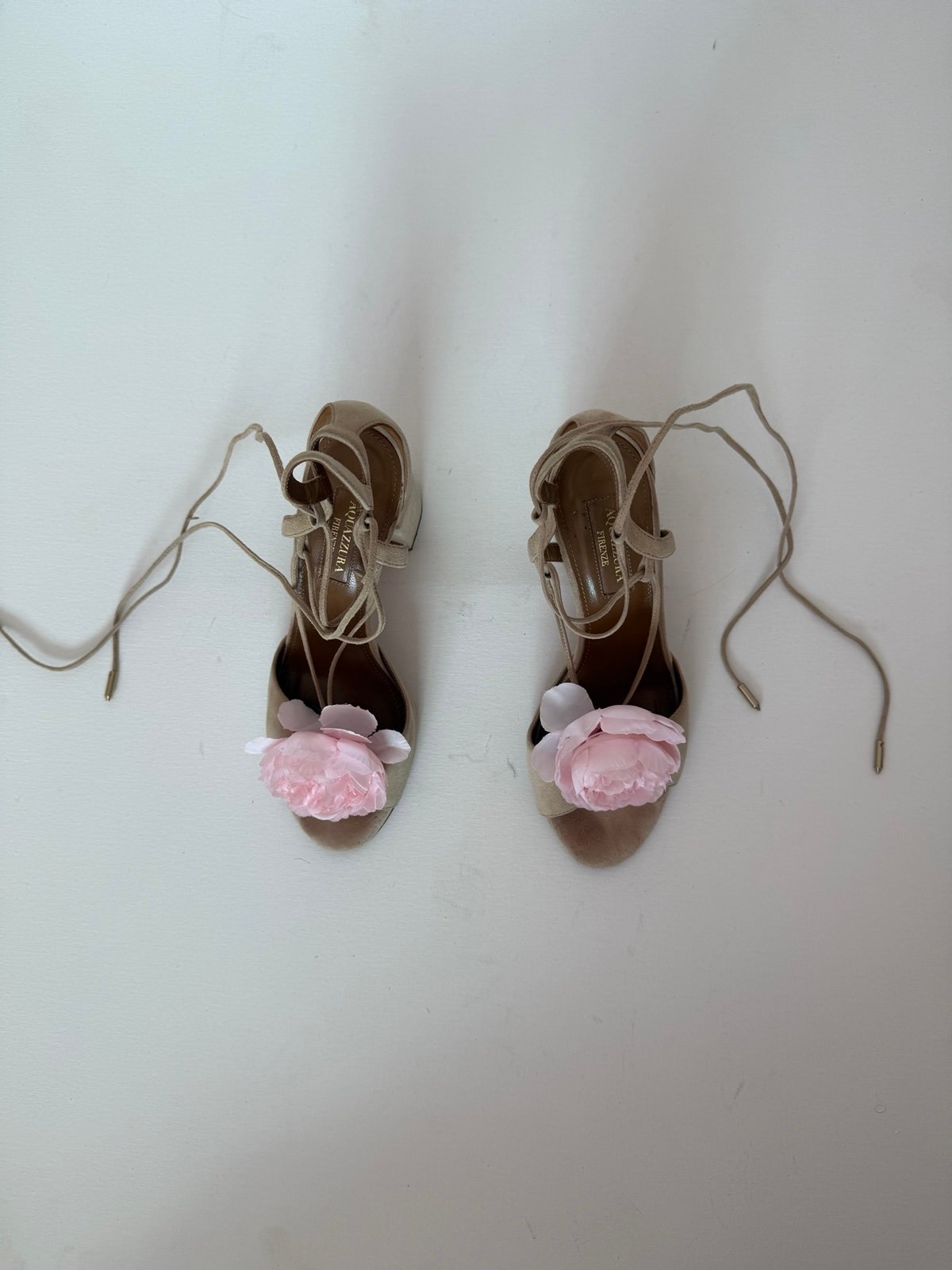Aquazzura heels sandals pump shoes butterfly rose flowers orchid size 36 6 Y2K