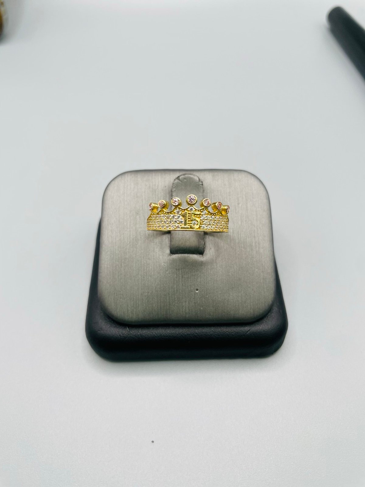 10 KT Real Gold CZ Crown CZ Ring