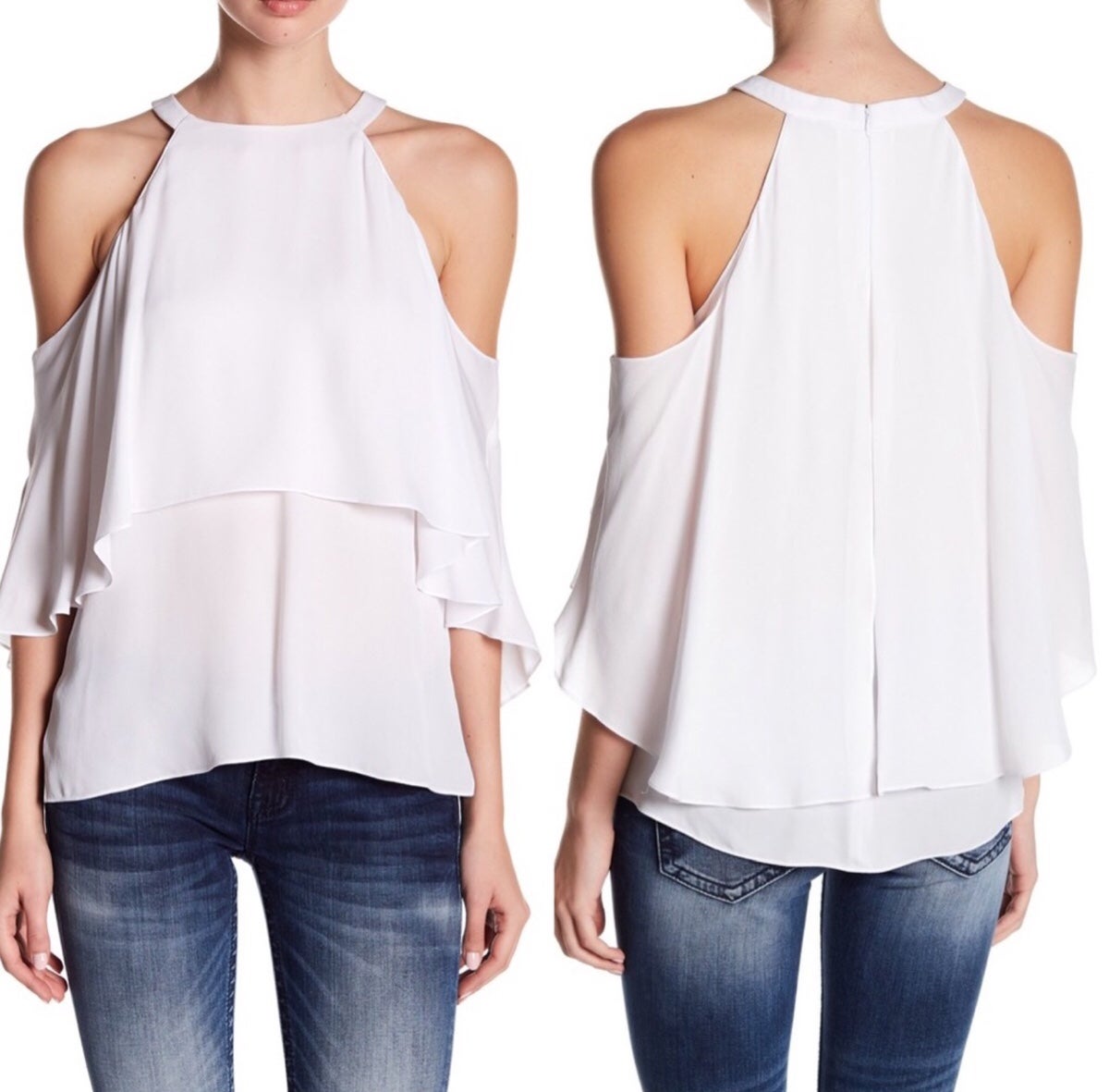 Kobi Halperin Langley Cold-Shoulder Silk Top