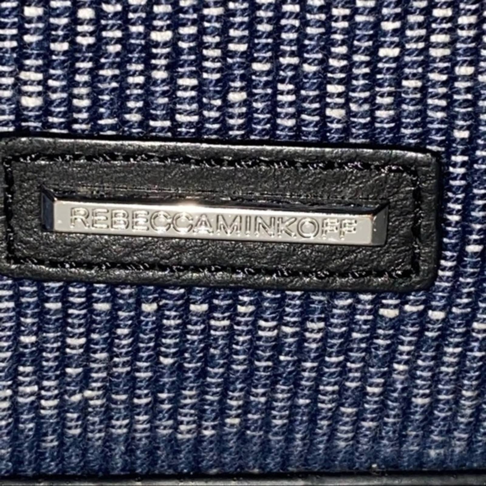 Rebecca Minkoff Denim Pom shops Pom Mirror & Sequin Large Satchel Tote Bag