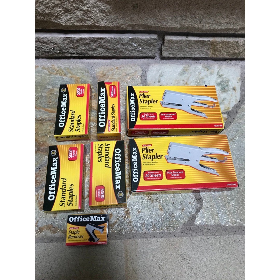 Office Max Pliar Staplers and Staples Bundle Set NWT