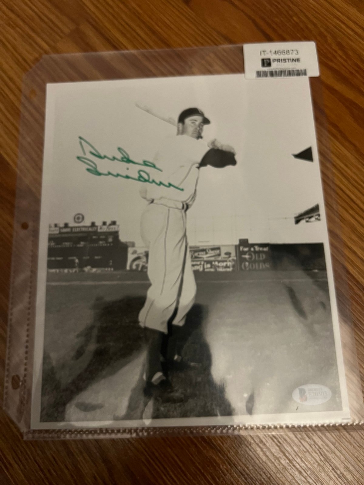 Un Framed Duke Snider - Black And White - Brooklyn Dodgers with Autograph in gr