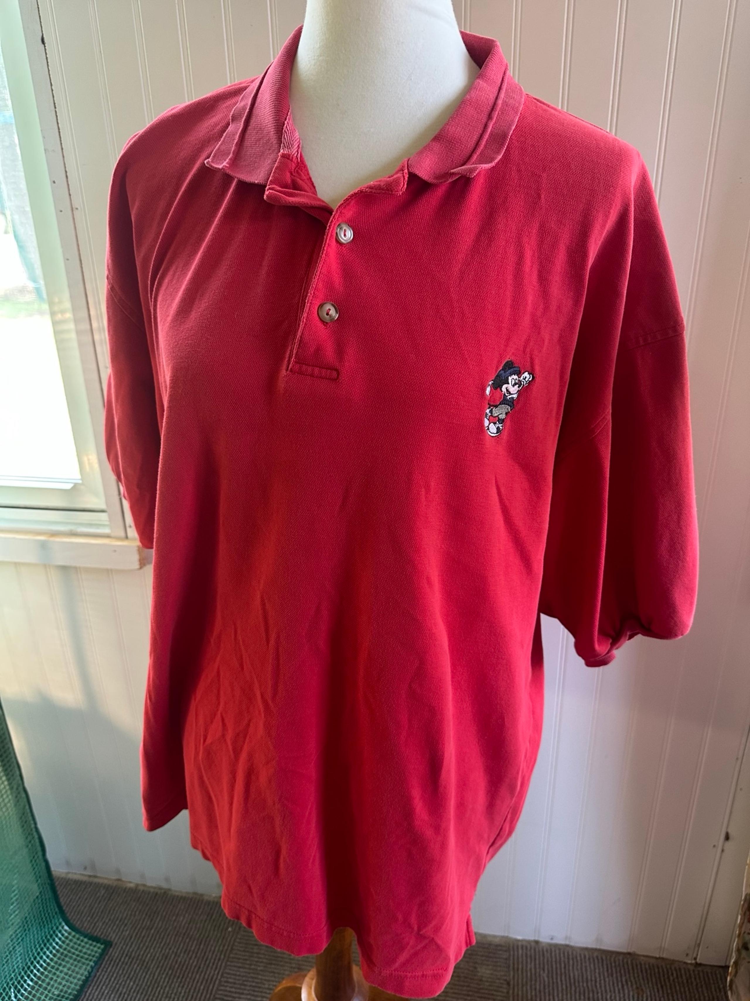 Disneys Mickey Mouse Golf Pro Polo Shirt Men Red