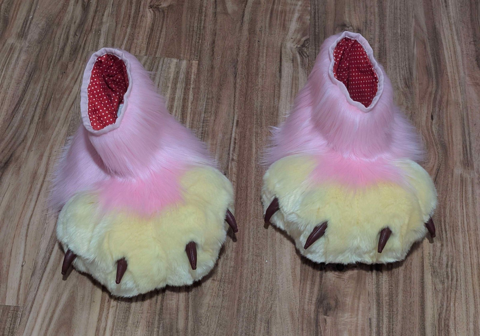 Pink and Yellow Premade Puffy Paws Feetpaws