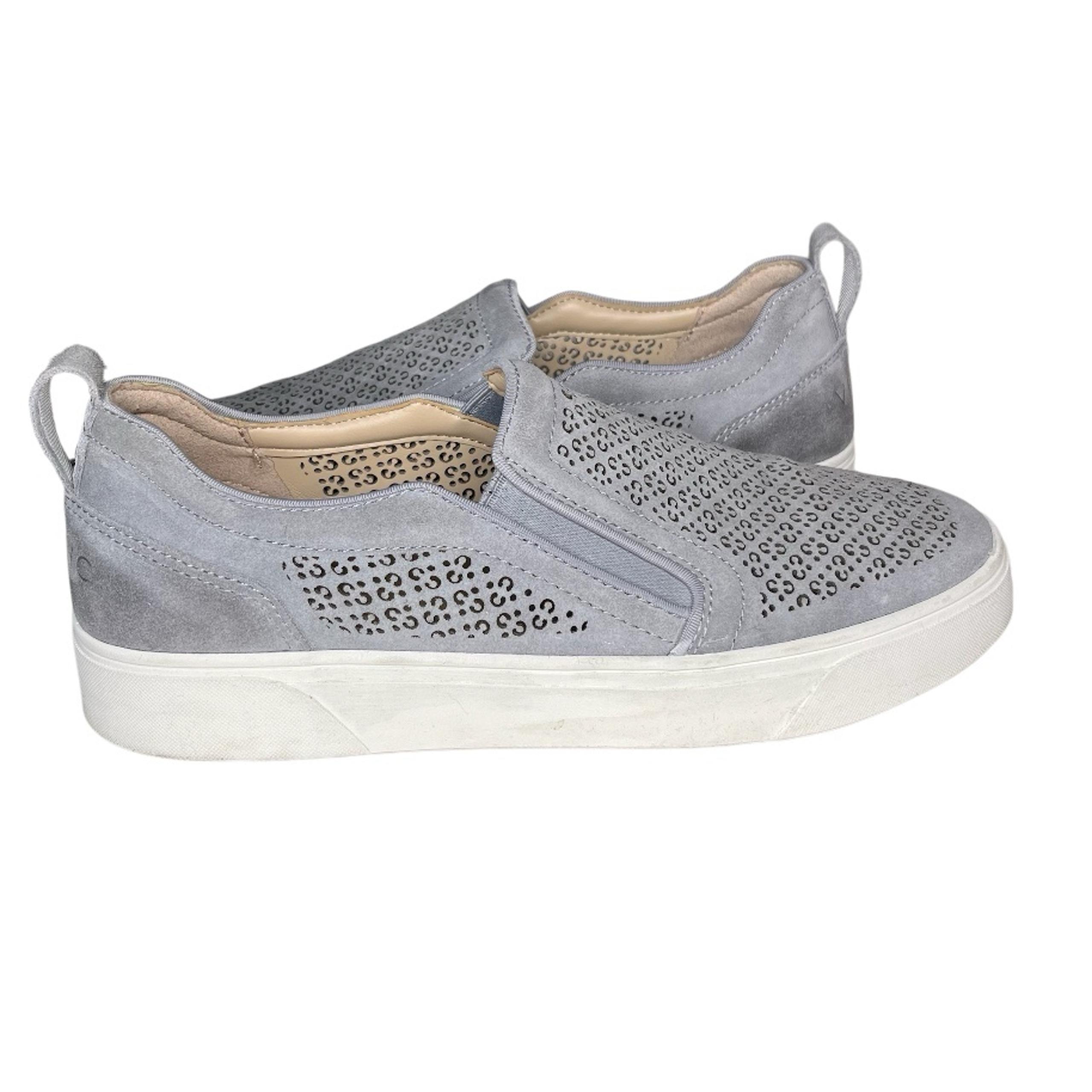 VIONIC Kimmie Perf Grey Sneakers Slip On White Sole Womens Size 10