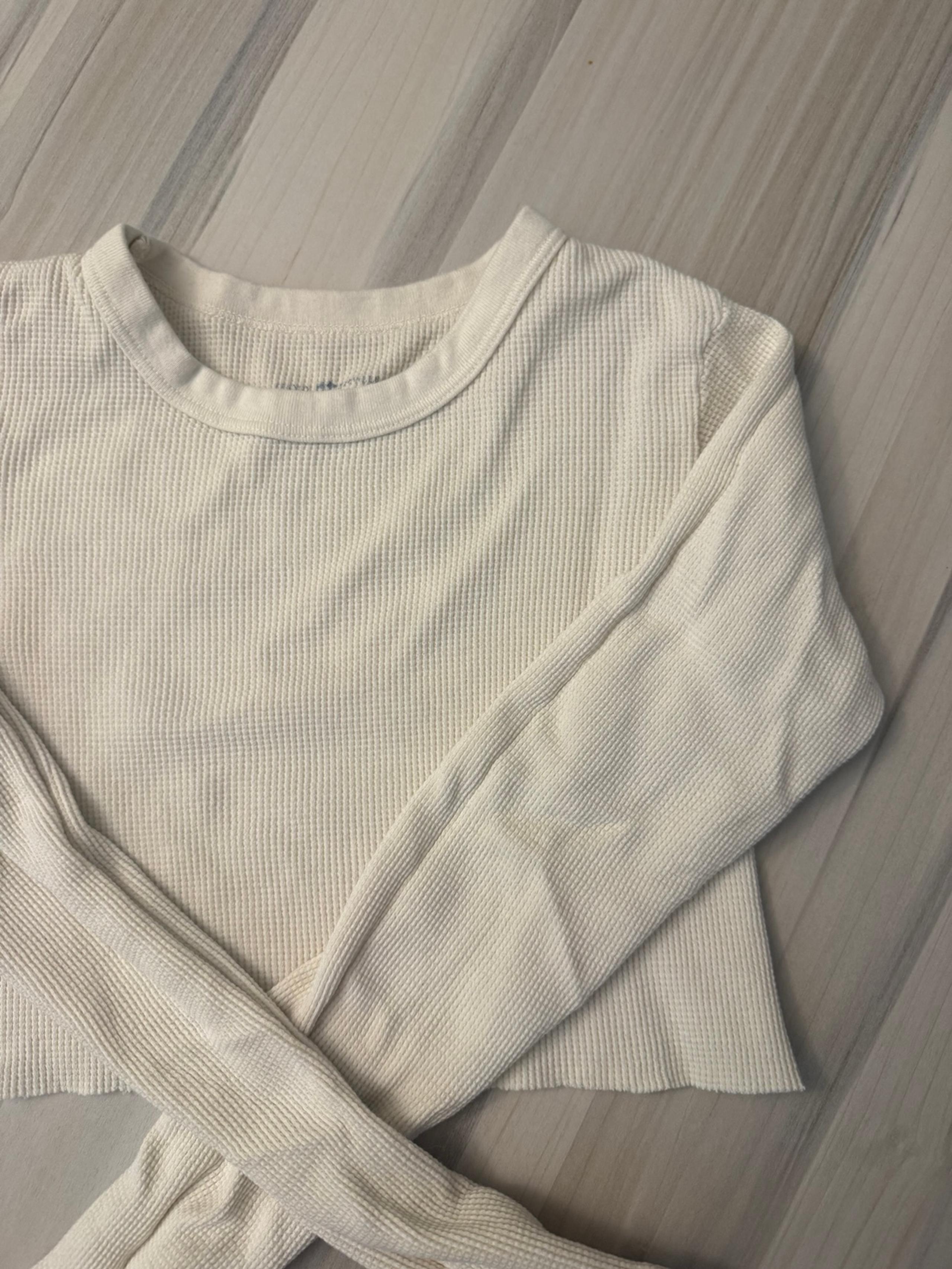 brandy melville waffle knit long sleeve top