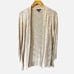 Eileen Fisher System Long Cream Linen Blend Knit Cardigan Sweater Petite Medium