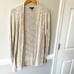 Eileen Fisher System Long Cream Linen Blend Knit Cardigan Sweater Petite Medium